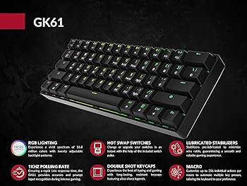 Amazon.com: GK61 Mechanical Gaming Keyboard - 61 Keys Multi